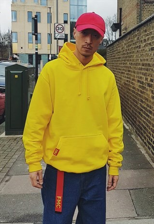 PLAIN OVERSIZED HOODIE YELLOW