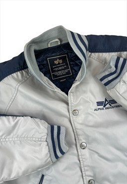 Alpha Industries Vintage Y2K Grey and navy bomber jacket