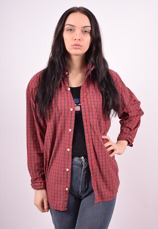 RALPH LAUREN WOMENS VINTAGE SHIRT LARGE RED 90'S