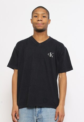 VINTAGE CALVIN KLEIN V NECK T SHIRT