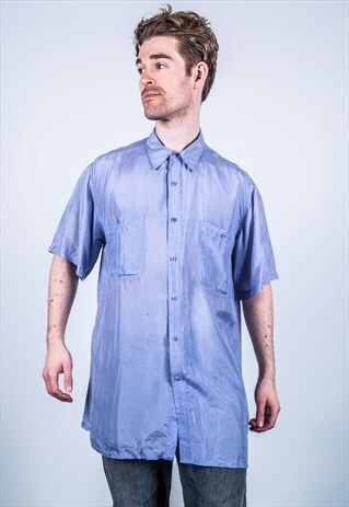 VINTAGE 1980S PURPLE SILK SHIRT