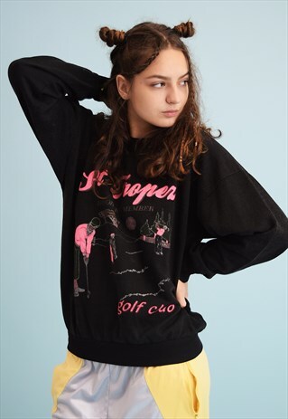 80'S RETRO ATHLEISURE NOVELTY SLOUCHY SWEATSHIRT JUMPER