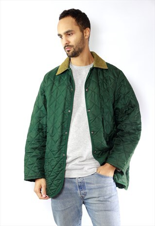 QUILTED JACKET / GREEN QUILTED COAT / BURBERRY