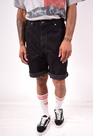 LEVI'S 550 MENS VINTAGE DENIM SHORTS W36 BLACK 90S