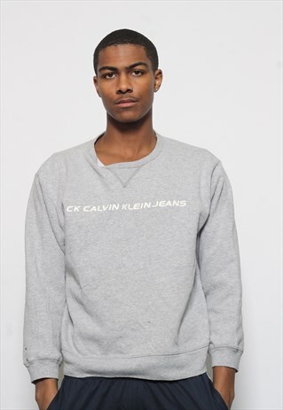 VINTAGE CALVIN KLEIN LOGO SWEATSHIRT GREY