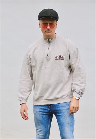 HUGO BOSS USA 90S VINTAGE 1/4 ZIP SWEATSHIRT