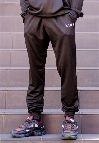 PLAISTOW TECH TRACKSUIT BOTTOMS - BLACK
