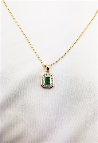 GREEN ZIRCON STONE NECKLACE