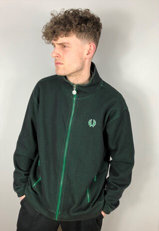 RETRO 2-TONED FRED PERRY ZIP - UP FLEECE
