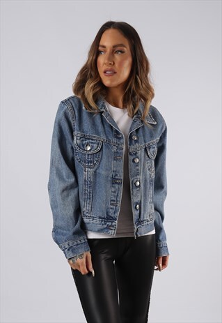VINTAGE DENIM JACKET UK 10-12 MEDIUM (HC3V)