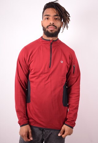 CHAMPION MENS VINTAGE PULLOVER TRACKSUIT TOP MEDIUM 90S