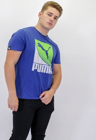 VINTAGE PUMA T-SHIRT IN BLUE