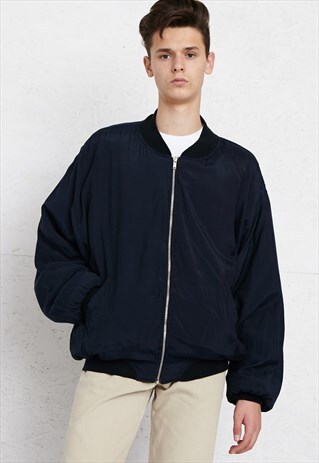 VINTAGE NAVY RED REVERSIBLE BOMBER JACKET