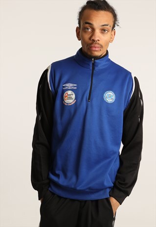VINTAGE UMBRO EMBROIDERED LOGO 1/4 ZIP SWEATSHIRT