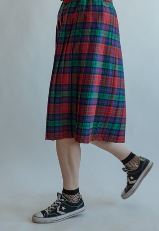 VINTAGE 80S PATTERNED SKIRT IN CHECKS