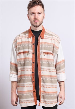 VINTAGE AZTEC PATTERNED SHIRT