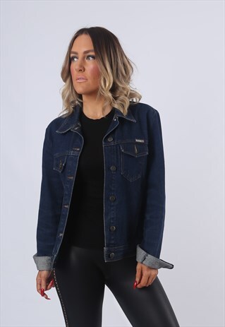 DENIM JACKET FITTED VINTAGE US POLO UK 12 (EM2F)