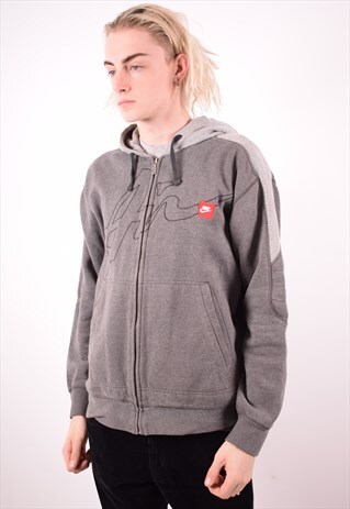NIKE MENS VINTAGE HOODIE SWEATER LARGE GREY 90S