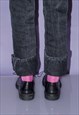 90'S VINTAGE CLASSY DERBY SHOES IN CHARCOAL BLACK