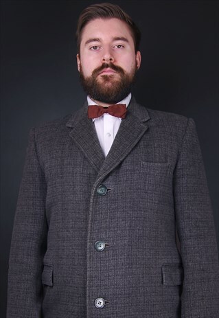 VINTAGE BROWN CLIP-ON BOW TIE