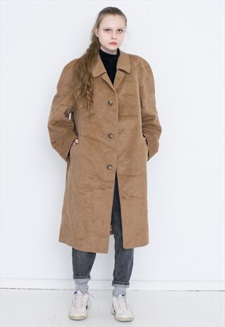 VINTAGE BROWN RETRO LONG COAT