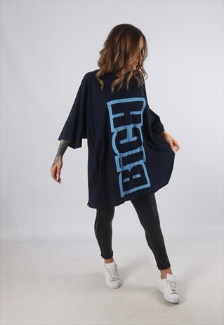 OVERSIZED BICH LOGO PRINT T-SHIRT LONG (B93B)