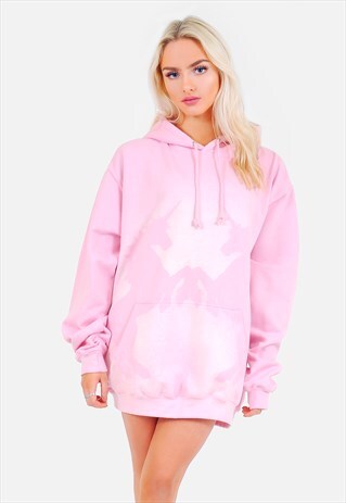 BABY PINK UNICORN PRINT OVERSIZED HOODIE/DRESS