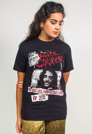 ALICE COOPER BLACK ROCK BAND T-SHIRT