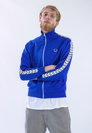 RARE VINTAGE MENS FRED PERRY LAUREL TAPE TRACK TOP JACKET