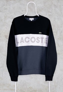 Vintage Lacoste Sweatshirt Striped Spell Out Medium