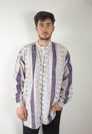 VINTAGE PURPLE HIPPY INCA SHIRT