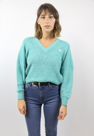 VINTAGE ADIDAS TURQUOISE JUMPER