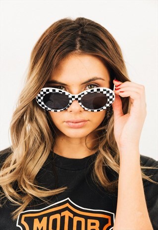 COBAIN SUNGLASSES CHECK WHITE/BLACK