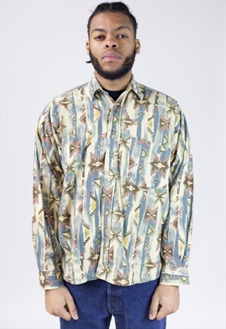 VINTAGE 90S AZTEC PATTERNED SHIRT