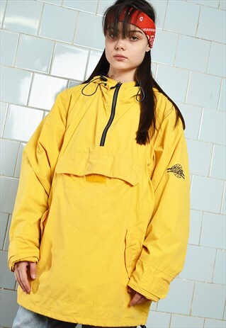 VINTAGE 90S THIN OVERSIZED 1/4 ZIP WINDBREAKER ANORAK JACKET