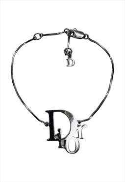 Christian Dior Bracelet Silver Logo Monogram Vintage