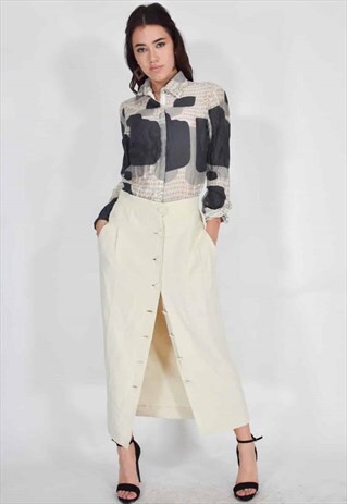 MOSCHINO CHEAPANDCHIC BEIGE LONG SKIRT