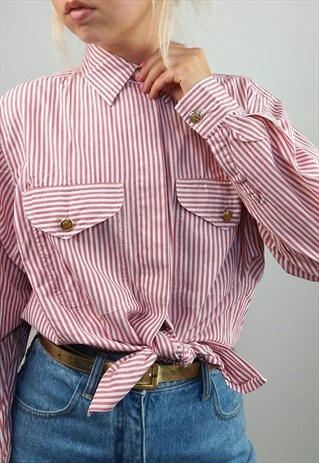 PETER HAHN VINTAGE 90'S OVERSIZED STRIPED SHIRT / BLOUSE