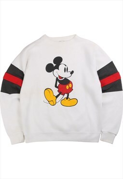 Vintage  Disney Sweatshirt Mickey Mouse Crewneck White Large