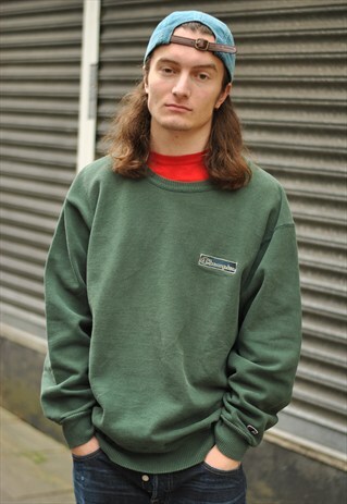 VINTAGE 90S CHAMPION SPELL OUT LOGO SWEATER