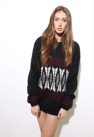 VINTAGE 1980'S 80'S NORWEGIAN SWEATER PULLOVER KNIT L-XL