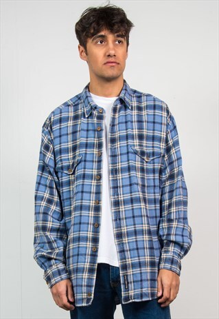 BLUE CHECK FLANNEL SHIRT