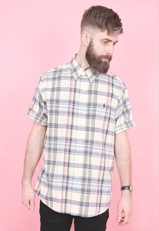 VINTAGE POLO RALPH LAUREN CHECK SHIRT /R8302