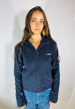 Vintage Size S Reebok Y2K Ribbed Fleece Jacket in Blue