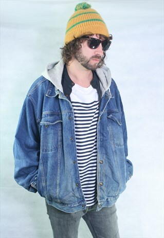VINTAGE 80'S USA DENIM LINED WINTER OVERSIZED JACKET