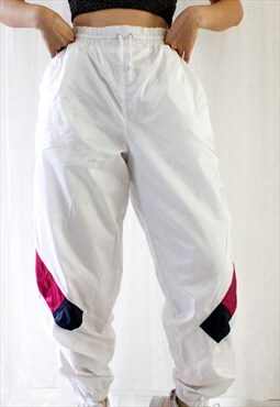 Vintage Pants White Pink M B503