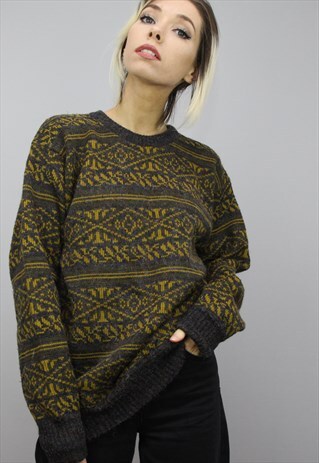 VINTAGE OVERSIZED PATTERNED JUMPER