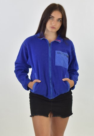 VINTAGE 90S BLUE PATAGONIA ZIP UP FLEECE JACKET