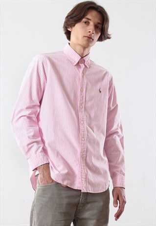VINTAGE MENS POLO RALPH LAUREN LONG SLEEVE CASUAL SHIRT