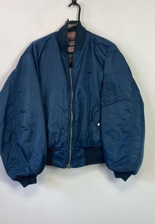 VINTAGE FLYING MA-1 NAVY ARMY JACKET BOMBER LARGE